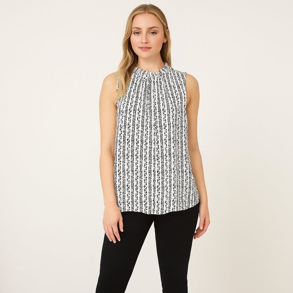 LOFT Tops - 2/$30 LOFT Floral Print Sleeveless Ruffle Shell Tie Back Keyhole #A0504 TRB3